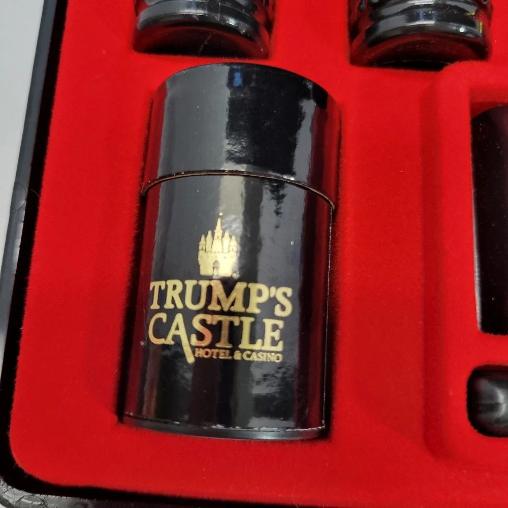 Trump's Castle Hotel & Casino Travel Toiletries Case Complete Set Empty Bottles